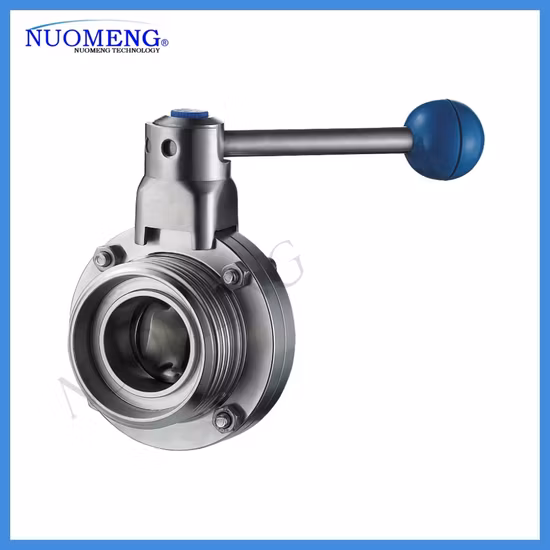 Sanitary Stainless Steel SS304/316L Multi-Position Plastic Handle /Pulling Handle Welded Butterfly Valve