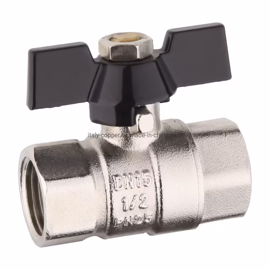 Europe Quality Plated Brass Butterfly Ball Valve (AV-BV-1050)